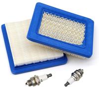 2pcs Air Filter & Spark Plug For Briggs & Stratton Quantum 625 650 675 Engine Lawnmowers Replaces 491588 399959 491588S Wolf 2058411,Champion RJ19LM/NGK B2LM