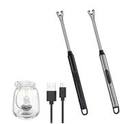 2pcs Allume Bougie Electrique, USB Rechargeable Arc Briquet avec Affichage de Batterie LED Long Flexible 360º Coupe-Vent