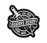 2pcs Always Ready Live Free Patch brodé Style Punk Tactique Crochet Badge pour Débardeur Sac à Dos Vêtements