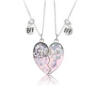 2pcs Amitié Pendentif Collier,BFF collier pour 2 filles,meilleurs amis filles collier,collier aimantée,Cadeau D'anniversaire