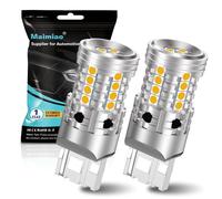 2pcs ampoules LED 7440 ambre, 7440A 7441 7440NA WY21W T20 Ampoule de clignotant CANBUS sans erreur Anti Hyper Flash Ampoule de rechange pour voiture 300 % super lumineuse Ambre 12-24V 27SMD 28W 4000LM