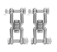 2Pcs Anchor Swivel Shackle, 304 Stainless Steel Rotating Ring Connector with Double Swivel Jaw, Marine Grade Anti - Chain Link for Boat Anchoring Systems