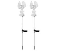 2PCS Angel Solar Lights Garden Outdoor, Streproofing Angel Solar Light Stakes, Stakes LED décoratifs pour Garden Cemetery Grave Yard Lawn, Cimetière DÉCORATIONS pour Grave