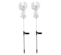 2PCS Angel Solar Lights Outdoor, étanche des anges décoratifs décoratifs pour jardin, tombe, cimetière, pelouse et cheminement, enjeux de jardin solaire LED pour les monuments commémoratifs et l