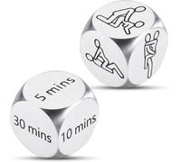 2PCS Anniversary Steel Gifts Dice Position Dice Game for Adults Gifts for Couples Bridal Shower Gift for Him Her Men Decision Dices Adult Party Gifts Iron Gift for Husband Wife Boyfriend
