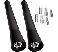 2Pcs Antenne Radio Voiture Courte Universel Antenne Toit Voiture Mini Antenne Voiture Antenne Voiture Dab FM Puissante avec M4, M5, M6 Adaptateur pour Fonction de Réception FM/AM/Dab