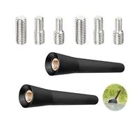 2pcs Antenne Voiture Courte, 6.5cm Universel Mini Antenne De Voiture Mât De Toit avec Fonction Réception Radio FM/AM/Dab Puissante Accessoires pour Tous Les modèles avec Vis M4, M5, M6