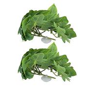 2PCS Aquarium Plants, Hammock Bed Leaf Silk Plants Artificial Fish Tank Rest Spawning Bed with Suction Cup for Fish Tank (Sweet Potato Leaves)