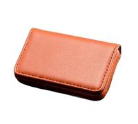 2pcs Arrival PU Leather Stainless Steel Men/Women Credit Bank Card Case Metal Box Magnetic Business Holder(Orange)