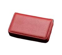 2pcs Arrival PU Leather Stainless Steel Men/Women Credit Bank Card Case Metal Box Magnetic Business Holder(Red)