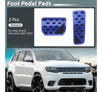 2Pcs Auto Pédales De Pied Pads Pédale Accélérateur Pédale Frein Covers Pour Jeep Grand Cherokee 2022-2025 Alliage Aluminium Bleu