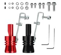 2PCS Auto Turbo Sound, Sifflet Turbo Sound, Booster De Son D'échappement, Pour Simulateur De Sifflet D'échappement En Alliage D'aluminium (XL, Noir, Rouge)
