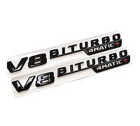 2pcs Autocollant de décoration d'un Badge à air Vent V8 BITULUBO Emblème for Mercedes Benz AMG GT S ML SL Classer CLA GLA SLK SLS CLS W220 (Color Name : Black V8 BITURBO)
