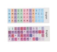 2PCS Autocollants De Clavier Anglais, Autocollant De Clavier Universel Coloré Langue Anglaise Revêtement Étanche à la Poussière Matériau PVC Autocollants De Touches D'Ordinateur (E)