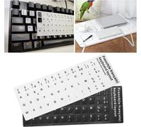 2pcs Autocollants de Clavier Français Autocollant de Clavier Remplacement Non Transparents en PVC Auto-adhésifs pour Ordinateur