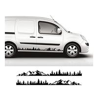 2PCS Autocollants de Porte de Voiture, pour Renault Kangoo 1 2 3 4x4 MK1 MK2 MK3 Tuning Accessoires Van Graphics Vinyl Decals