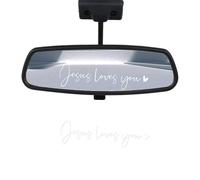2pcs Autocollants de Rétroviseur Jesus Loves You, Affirmation Positive Autocollants de Voiture Autocollants de Rétroviseur de Vanité pour Ordinateur Portable Bouteille d'Eau de Voiture (Blanc)
