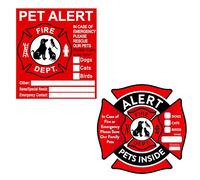 2pcs Autocollants D'intérieur Pour Animaux De Compagnie, Autocollants De Sécurité Pour Sauvetage Incendie, AutocollantsPour Animaux De Compagnie Alerte De Sécurité Incendie Sauvez Notre Chat Chien