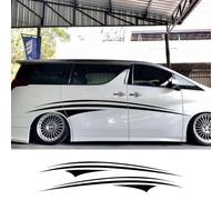 2Pcs Autocollants latéraux de Porte de fourgonnette Rayures Graphiques Couverture de kit Décoration carrosserie Voiture Camping-Car Boîte à Chevaux Caravan RV Autocollants en Vinyle Accessoires