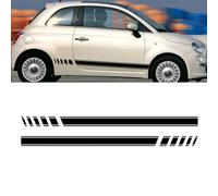 2pcs Autocollants latéraux de Porte de Voiture, pour Abarth 500 595 Long Sport Stripes Style Vinyle Film Decor Décalcomanies Auto Tuning Accessoires