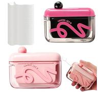 2PCS Automatic Pop-up Portable Floss Dispenser with 100Pcs Dental Floss, Travel Floss Picks, Dental Floss Case, Travel Toothpick Case for Home Office Travel Outdoor (B)