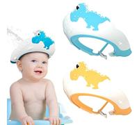 2pcs Baby Shower Cap de baby-poil de bébé Bouclier lavage bébés avec un large bord étanche non glissé baignoire dinosaure dessins animés légers pour les tout-petits 0-12.