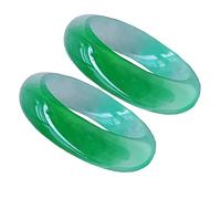 2pcs Bagues Émeraude Mode Couples Hommes Et Femmes Bagues Vertes Rondes Élégantes Et Simples, Livrées avec Une Belle Boîte-Cadeau, C'est (Color : Green, Size : 17mm)