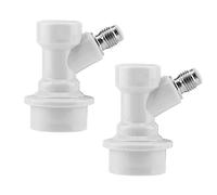 2Pcs Ball Lock Kit de déconnexion de bière pour Homebrew Beer Soda Corny Keg Liquid Connectors, 1/4 Barb Ball Lock Liquid Disconnect 1/4 Barb with Beer Swivel Nuts(Blanc)