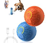 2Pcs Balle Rebondissante,Interactifs pour Chiens,Jouet Électrique Intelligent Auto-Mobile,LED Interactive Dog Ball,Balle Rebondissante pour Chien en Mouvement pour Chiots, Petits, Moyens Chiens