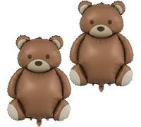 2pcs Balloons Bear Birthday Decoration Brown Bear Foil Balloon Animal Happy Birthday Valentine's Day Wedding Decoration Engagement Decoration Birthday Party Decoration