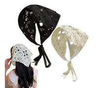 2pcs bandana bandeau de bande respirant crochet bandana tricot têtes écharpe avec liens hallow fleuris