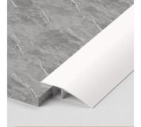 2Pcs Bande de seuil de transition de plancher en aluminium, comble l'écart de hauteur entre 0,8 et 1.5 cm pour porte, seuil, transition entre carrelage et planches stratifiées(Pearl White,7cm(W))