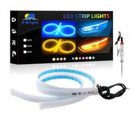 2Pcs Bande LED DRL Ambre Bleu 12V 24 inch