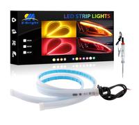2Pcs Bande LED DRL Ambre Rouge 12V 12 inch