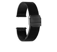 2PCS Bande Milanaise À Dégagement Rapide 10MM-22MM Bracelet de Montre en Métal Tissé en Maille Bracelet en Métal de Remplacement pour Montres Intelligentes (Color : Black, Size : 17MM)