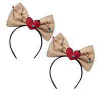 2pcs Bandeau d'halloween pour Les Femmes, Broken Heart Evil Dol Doll Band avec des épingles et du Cerceau de tête d'arc
