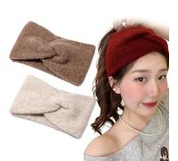 2PCS Bandeau Femme Hiver Velvet,Bandeau Large Cheveux Femme,Hiver Bandéaux D'hiver En Tricot,élastique Bandana Fémme,Automne Et Hivér Bandéau Polyvalent,Couvre-Oreilles Pour Filles (B)