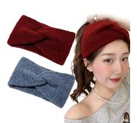 2PCS Bandeau Femme Hiver Velvet,Bandeau Large Cheveux Femme,Hiver Bandéaux D'hiver En Tricot,élastique Bandana Fémme,Automne Et Hivér Bandéau Polyvalent,Couvre-Oreilles Pour Filles (C)
