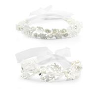 2Pcs Bandeau Pour Bébé en Dentelle, Accessoires De Cheveux De Fille De Fleur, Élastiques