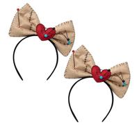 2pcs Bandeaux drôles Broken Heart Halloween Band avec des épingles Bow Head Hoop Evil Doll Hairband