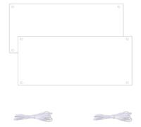 2Pcs Banderole Personnalisée, Banderole Vierge Grande Bannière, Blanche Drapeau Personnalisable Bannière Bapteme Polyester, Bannières Vierge a Peindre Extérieure, avec Suspension Corde 6 m, 200x100 cm