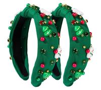 2pcs Bandons de Noël pour femmes, bande de Noël à nœud vert noeud