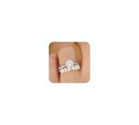 2pcs Bands de mariage Bagues de fiançailles fixées pour les femmes Marquise Cut 2 Carat Cumbic Zirconia CZ 925 STERLING SILP Promise Infinity Anniversary Simuled Diamond Ring pour son ensemble de