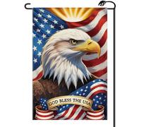 2Pcs Bannière 4 Juillet, Que Dieu Bénisse L'Amérique, Eagle