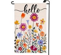 2Pcs Bannière Bonjour Les Fleurs Colorées D'Été Drapeau