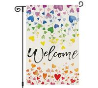 2Pcs Bannière Cour Bienvenue Au Mois De La Fierté Pride | 30X45Cm Drapeau Décoratif Éclatantes Drapeaux Pour Intérieure Extérieure