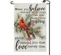 2Pcs Bannière Cour Cardinal Bird Hiver Noël Croire Paradis Amour Drapeau