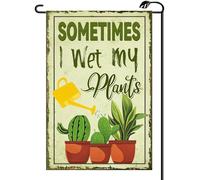 2Pcs Bannière Cour Drôle De « Parfois J'Arroses Mes Plantes » Drapeau