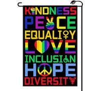 2Pcs Bannière Fierté, Bienveillance, Paix, Égalité, Amour, Inclusion | 30X45Cm Drapeau De Cour Durable Décoratif Bannières Pour Toutes Les Saisons Fêtes