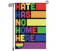 2Pcs Bannière Ici, La Haine N'A Pas Sa Place. Fierté Rainbow Drapeau